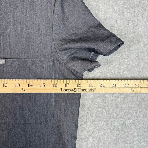 Figs technical collection scrub top v neck womens XS heathered gray healthcare n - Picture 3 of 6